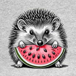 Melon Munching Hedgehog - Hedgehog Watermelon T-Shirt